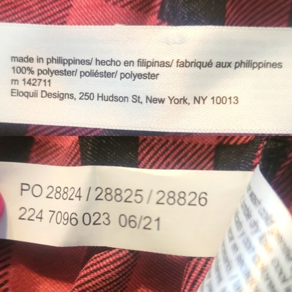 ELOQUII Elements Tie Neck Flounce Buffalo Plaid Midi Dress Size 14 - Picture 9 of 11